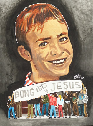 "Bong Hits 4 Jesus"  11 x 17 Acrylic Watercolor